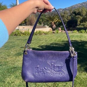 Coach Purple Leather Charlie 2 Way Shoulder Bag